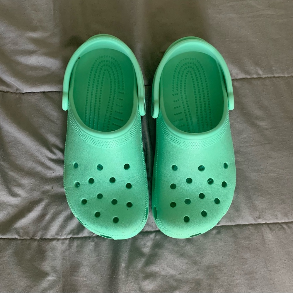 unisex mint green crocs